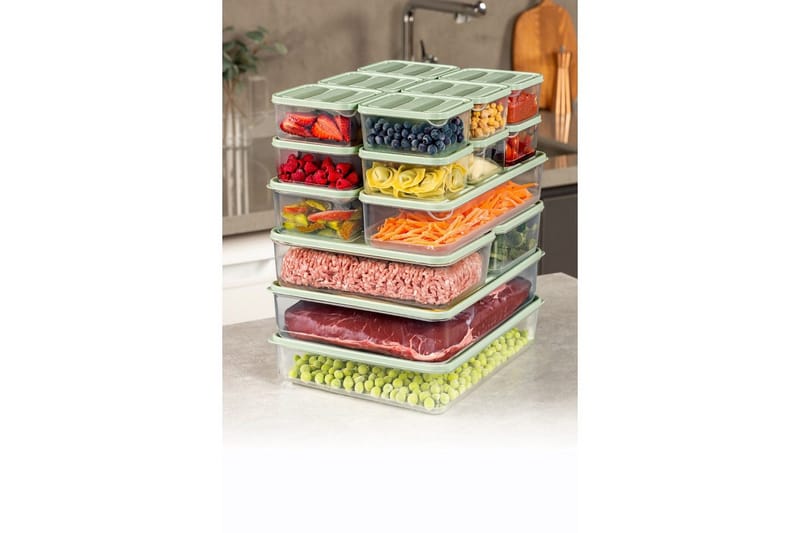 Oppbevaringsbokssett (18 deler) Soyam 18 Mint, Mintgrønn