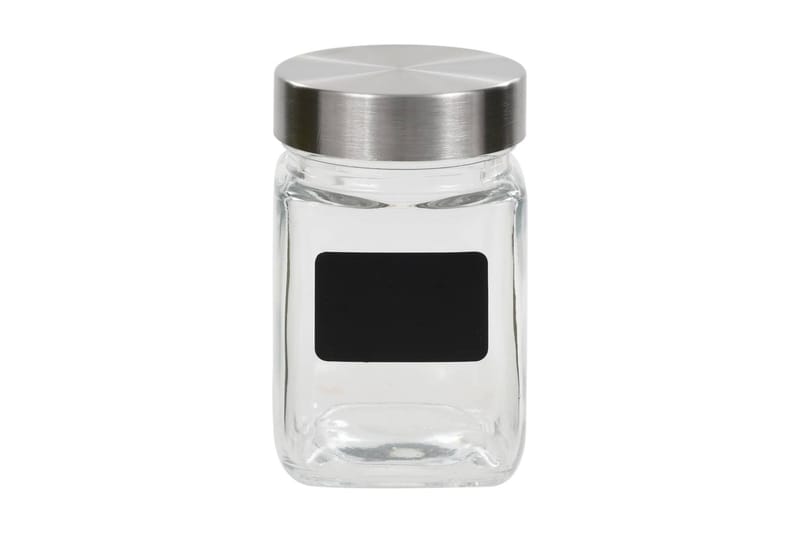 Oppbevaringskrukker med etikett 12 stk 300 ml - Oppbevaring til småting - Bokser & syltetøyglass - Oppbevaringskrukke