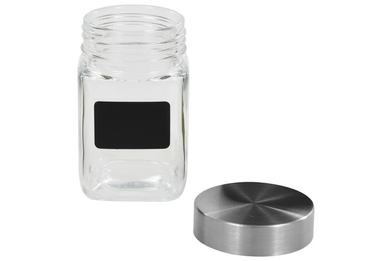 Oppbevaringskrukker med etikett 12 stk 300 ml - Oppbevaringskrukke - Oppbevaring til småting - Bokser & syltetøyglass