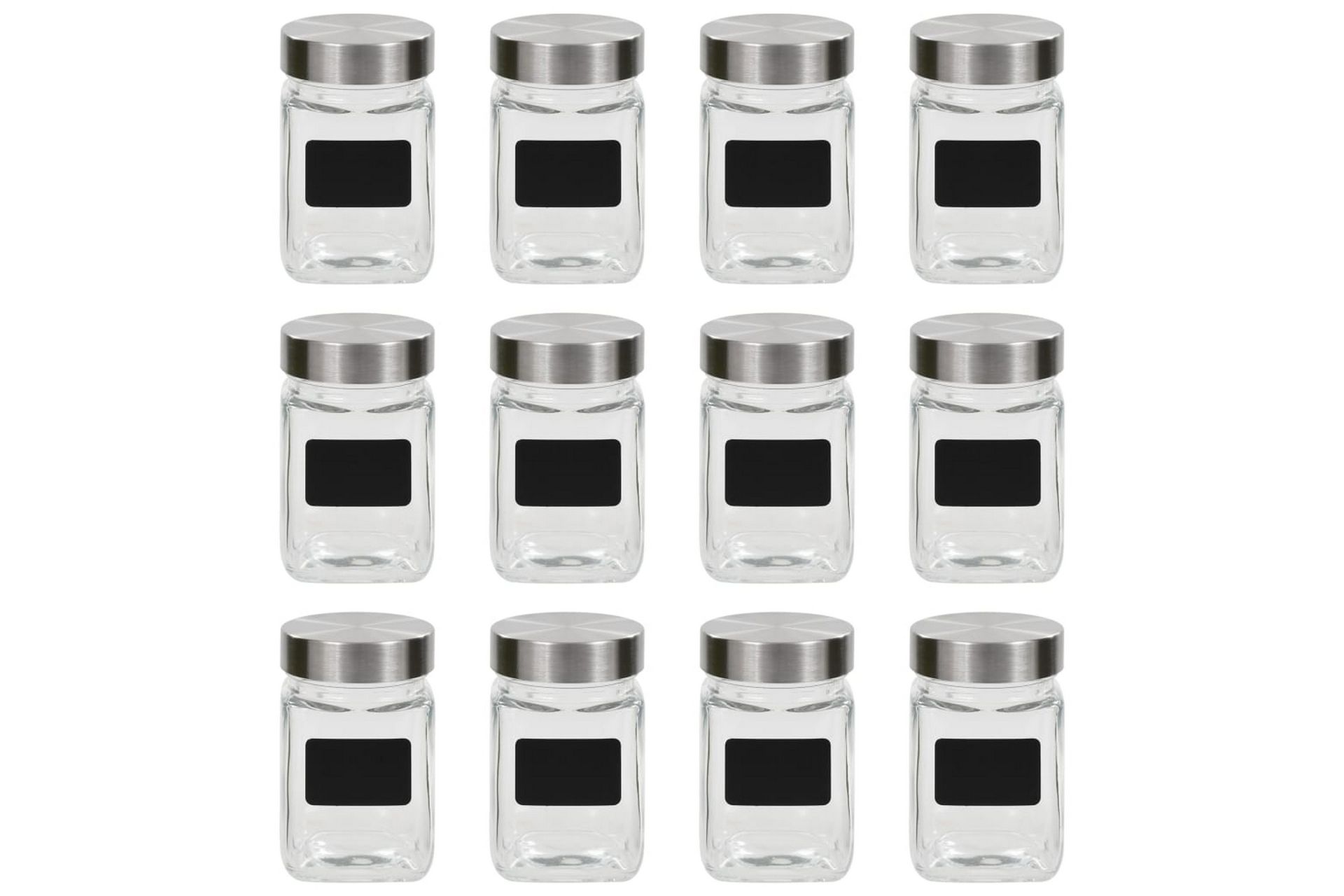 Oppbevaringskrukker med etikett 12 stk 300 ml - Oppbevaring - Oppbevaring til småting - Oppbevaringskrukke