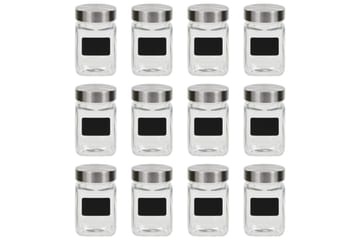 Oppbevaringskrukker med etikett 12 stk 300 ml - Oppbevaring - Oppbevaring til småting - Oppbevaringskrukke