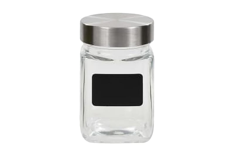 Oppbevaringskrukker med etikett 24 stk 300 ml - Gjennomsiktig - Oppbevaringskrukke - Oppbevaring til småting - Bokser & syltetøyglass