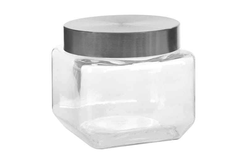 Oppbevaringskrukker med sølvt lokk 6 stk 800 ml - Oppbevaringskrukke - Oppbevaring til småting - Bokser & syltetøyglass