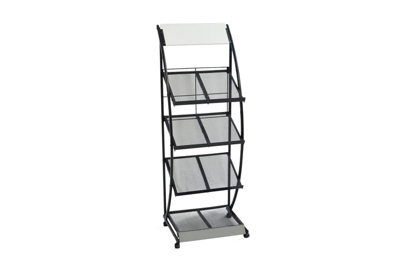 Magasinhylle 47x40x134 cm svart og hvit A4 - Svart/Hvit - Oppbevaring - Oppbevaring til småting - Oppbevaringsstativ - Avisholdere