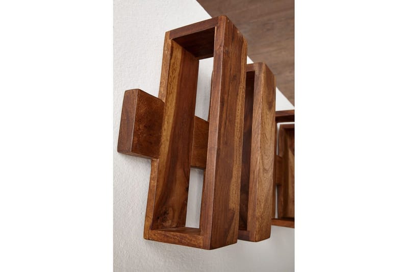 Avisstativ Wohnling massivt tre veggmontering, landlig stil Rosentre - Rosentre - Oppbevaring - Oppbevaring til småting - Oppbevaringsstativ - Avisholdere