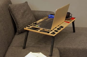 Bourdeau Datastativ 25 cm - Tre/natur/Svart - Oppbevaring - Oppbevaring til småting - Oppbevaringsstativ - Laptop stativ