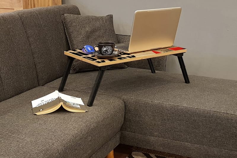 Bourdeau Datastativ 25 cm - Tre/natur/Svart - Oppbevaring - Oppbevaring til småting - Oppbevaringsstativ - Laptop stativ