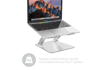 Laptopstativ Desire2 Dual Pivot Riser Justerbar Aluminium Sølv - Sølv - Oppbevaring - Oppbevaring til småting - Oppbevaringsstativ - Laptop stativ