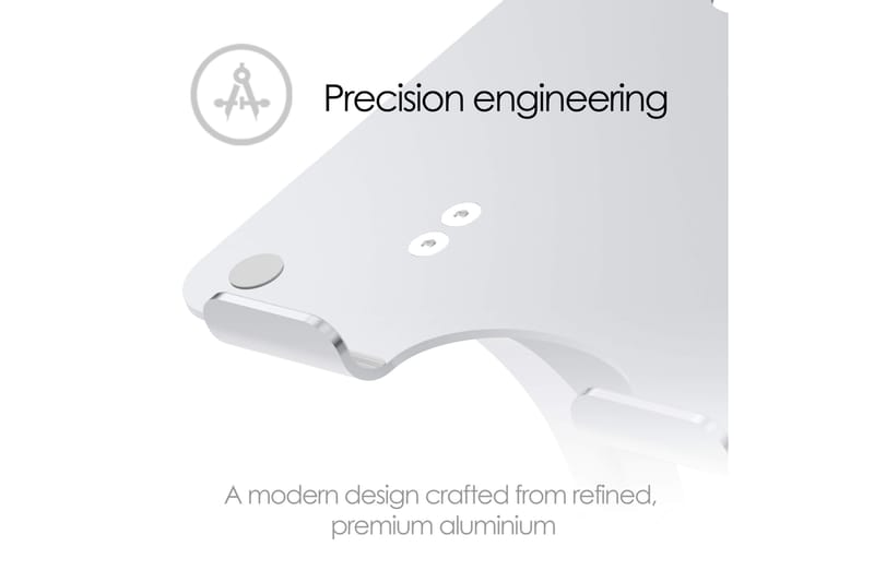 Laptopstativ Desire2 Dual Pivot Riser Justerbar Aluminium Sølv - Sølv - Oppbevaring - Oppbevaring til småting - Oppbevaringsstativ - Laptop stativ
