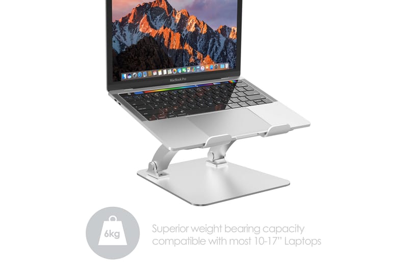 Laptopstativ Desire2 Dual Pivot Riser Justerbar Aluminium Sølv - Sølv - Oppbevaring - Oppbevaring til småting - Oppbevaringsstativ - Laptop stativ