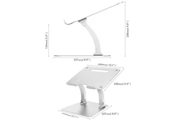 Laptopstativ Desire2 Dual Pivot Riser Justerbar Aluminium Sølv - Sølv - Oppbevaring - Oppbevaring til småting - Oppbevaringsstativ - Laptop stativ
