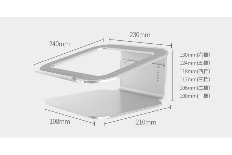 Laptopstativ Desire2 Riser Elevator Justerbar Universal Sølv - Sølv - Oppbevaring - Oppbevaring til småting - Oppbevaringsstativ - Laptop stativ