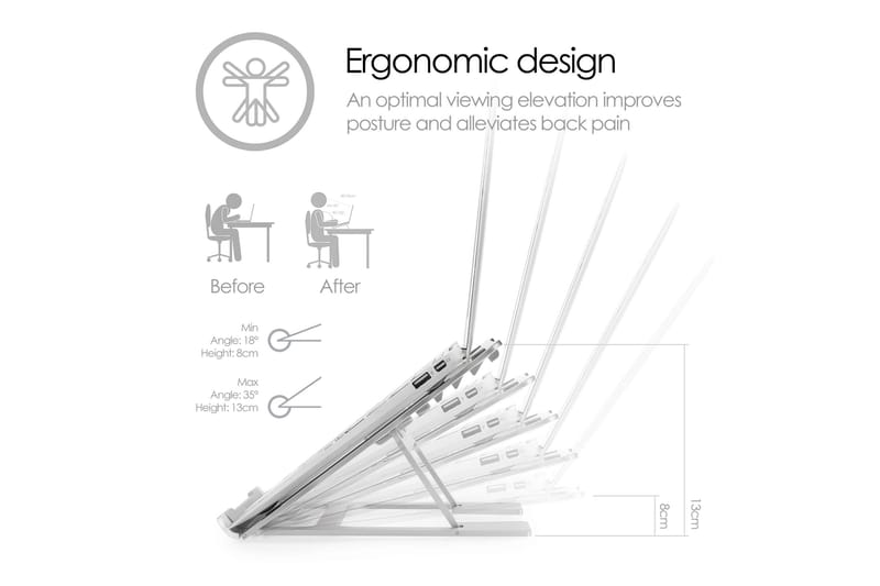 Laptopstativ Desire2 Supreme Lite Portable Sølv - Sølv - Oppbevaring - Oppbevaring til småting - Oppbevaringsstativ - Laptop stativ