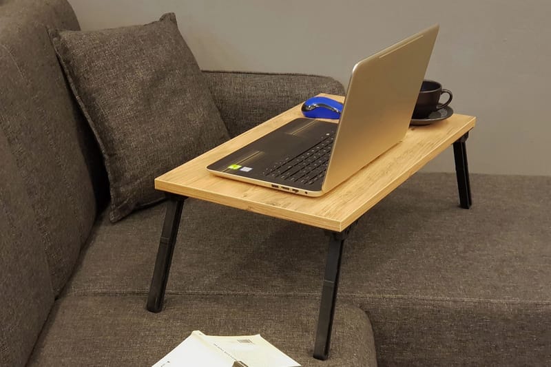 Nekeisha Datastativ 25 cm - Tre/natur/Svart - Oppbevaring - Oppbevaring til småting - Oppbevaringsstativ - Laptop stativ