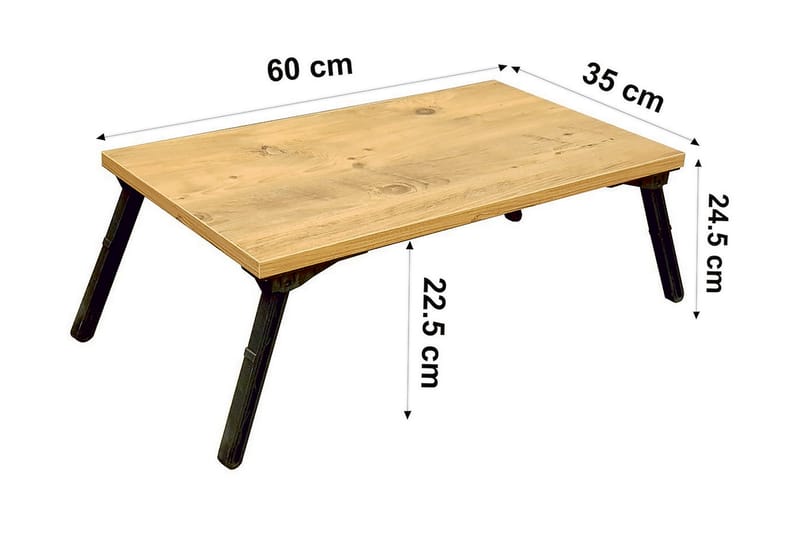 Nekeisha Datastativ 25 cm - Tre/natur/Svart - Oppbevaring - Oppbevaring til småting - Oppbevaringsstativ - Laptop stativ