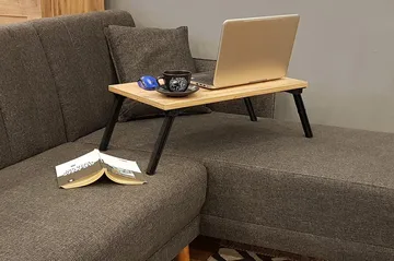 Nekeisha Datastativ 25 cm - Tre/natur/Svart - Oppbevaring - Oppbevaring til småting - Oppbevaringsstativ - Laptop stativ