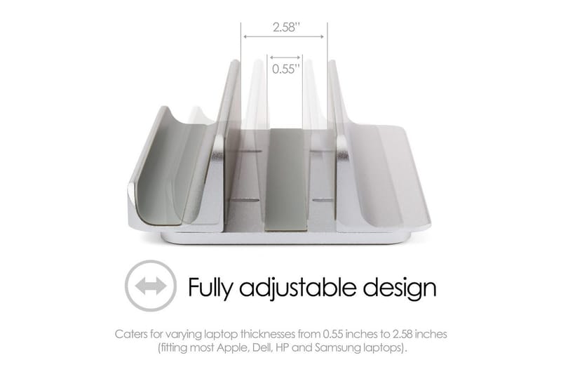 Bordstativ Desire2 2-i-1 Justerbar Aluminium - Sølv - Oppbevaring - Oppbevaring til småting - Oppbevaringsstativ - Laptop stativ