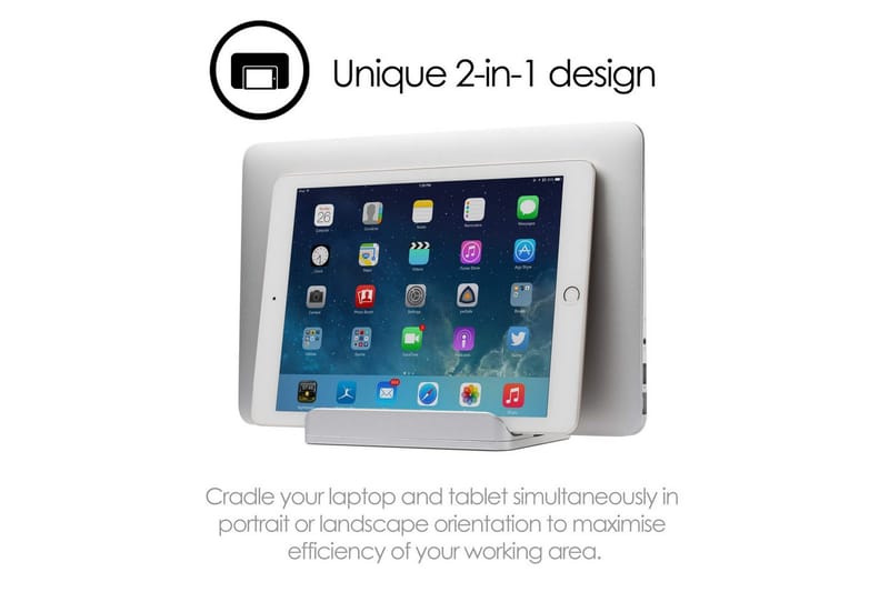 Bordstativ Desire2 2-i-1 Justerbar Aluminium - Sølv - Oppbevaring - Oppbevaring til småting - Oppbevaringsstativ - Laptop stativ