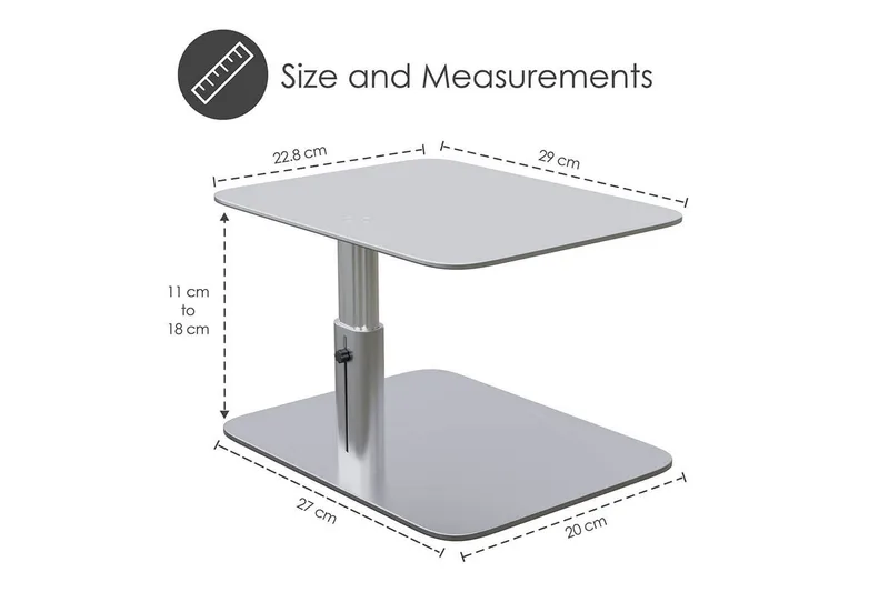 Datastativ Desire2 Vertikalt Justerbart - Sølv - Oppbevaring - Oppbevaring til småting - Oppbevaringsstativ - Laptop stativ