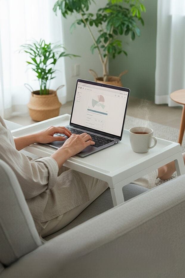 Laptop Standing Desk Hanah Home Hvit - Oppbevaring - Oppbevaring til småting - Oppbevaringsstativ - Laptop stativ
