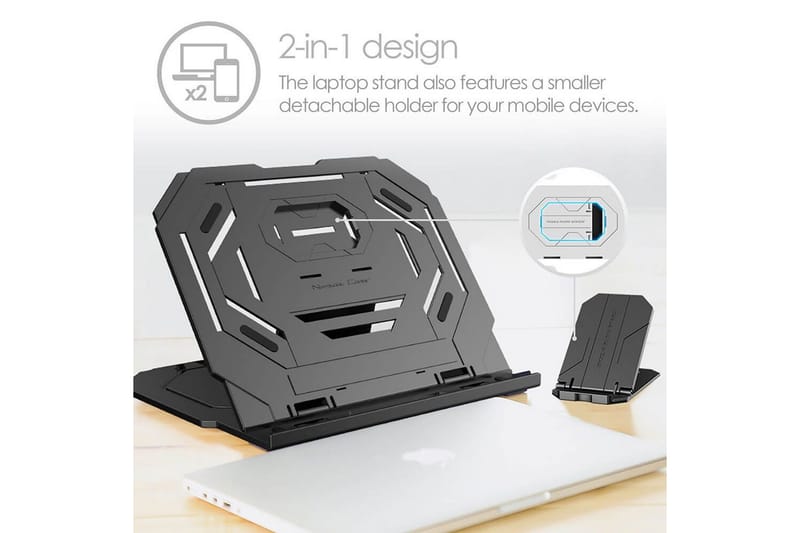 Laptopstativ Desire2 2-i-1 360 Roterbar Svart - Svart - Oppbevaring - Oppbevaring til småting - Oppbevaringsstativ - Laptop stativ