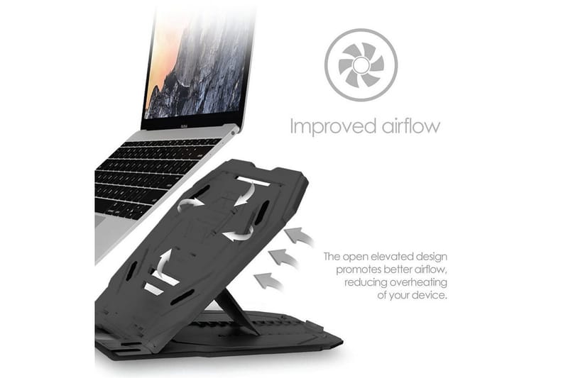 Laptopstativ Desire2 2-i-1 360 Roterbar Svart - Svart - Oppbevaring - Oppbevaring til småting - Oppbevaringsstativ - Laptop stativ