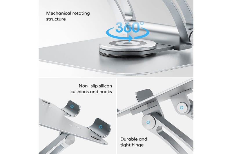 Laptopstativ Desire2 Supreme Dual Pivot Plus Silver - Sølv - Oppbevaring - Oppbevaring til småting - Oppbevaringsstativ - Laptop stativ