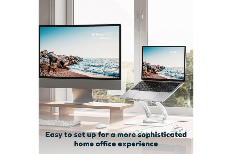 Laptopstativ Desire2 Supreme Dual Pivot Plus Silver - Sølv - Oppbevaring - Oppbevaring til småting - Oppbevaringsstativ - Laptop stativ