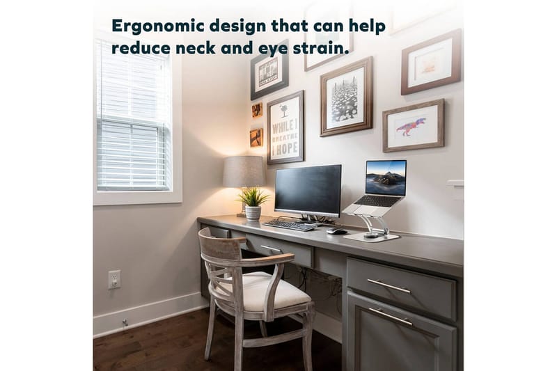 Laptopstativ Desire2 Supreme Dual Pivot Plus Silver - Sølv - Oppbevaring - Oppbevaring til småting - Oppbevaringsstativ - Laptop stativ