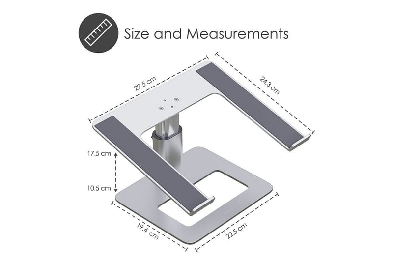 Laptopstativ Desire2 Vertikalt Justerbart - Sølv - Oppbevaring - Oppbevaring til småting - Oppbevaringsstativ - Laptop stativ