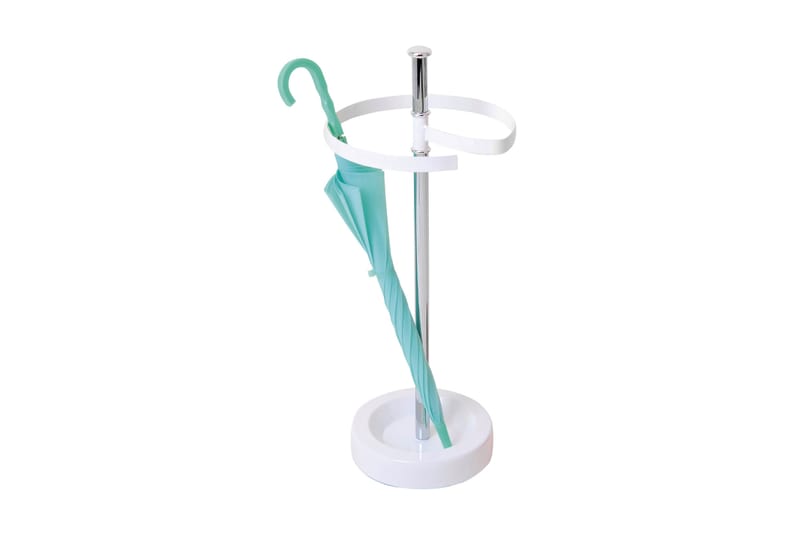 Franzia Paraplyholder 30 cm - Hvit/Krom - Oppbevaring - Oppbevaring til småting - Oppbevaringsstativ - Paraplystativ
