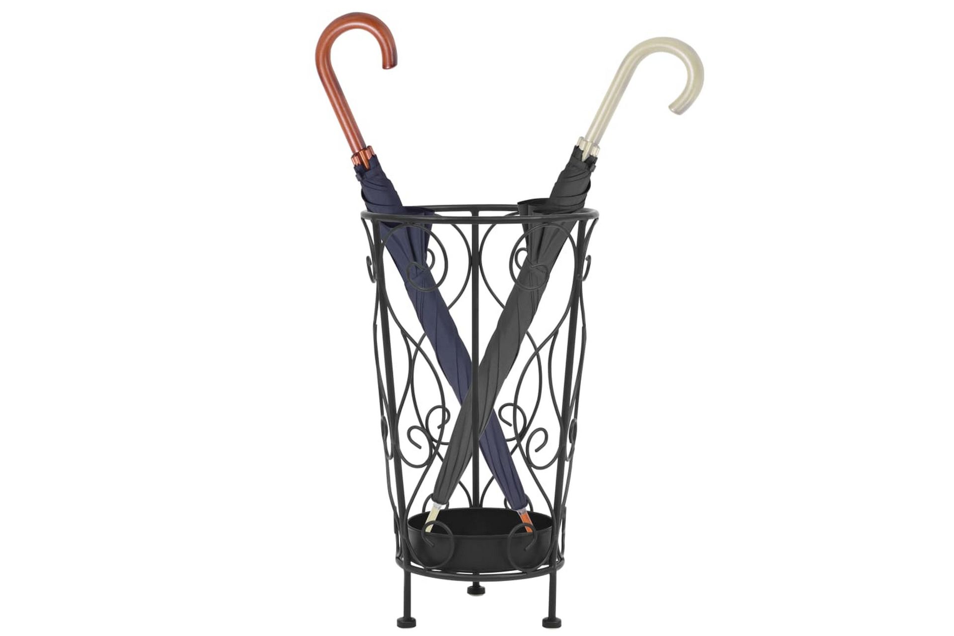 Paraplystativ gammeldags stil metall 26x46 cm svart - Oppbevaring - Oppbevaring til småting - Oppbevaringsstativ - Paraplystativ