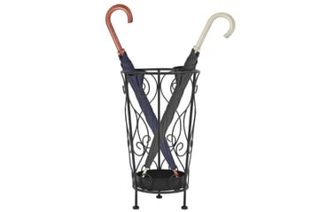 Paraplystativ gammeldags stil metall 26x46 cm svart - Oppbevaring - Oppbevaring til småting - Oppbevaringsstativ - Paraplystativ