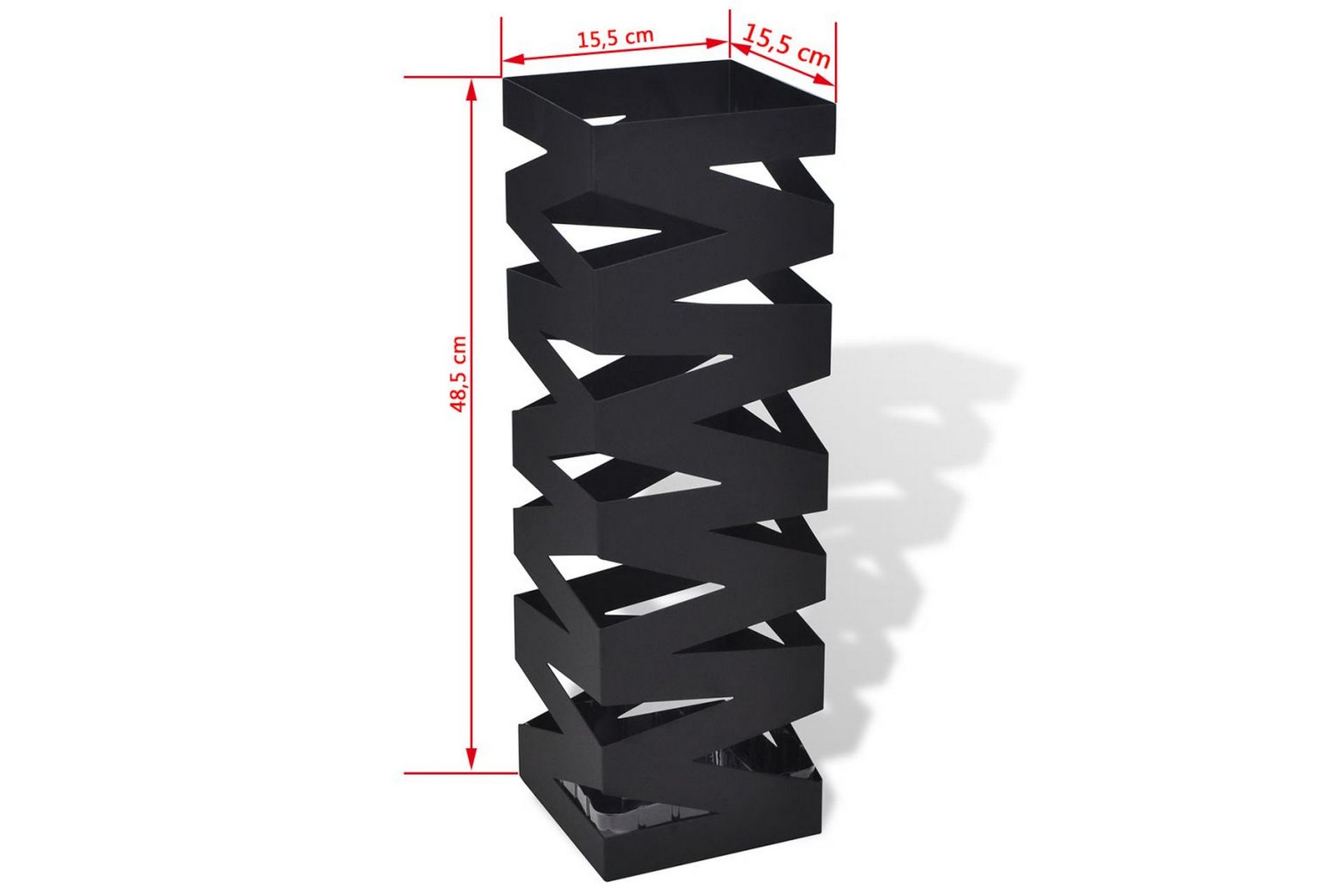Sort kvadratisk Paraplyholder Stokk i stål 48,5 cm - Oppbevaring - Oppbevaring til småting - Oppbevaringsstativ - Paraplystativ