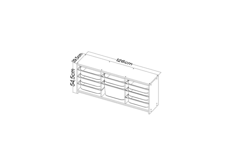 Rivergate Oppbevaringsbokser 126 cm - Hvit/Grå - Oppbevaring - Oppbevaring til småting - Oppbevaringsbokser