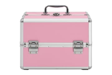 Sminkeveske 22x30x21 cm rosa aluminium - Rosa - Oppbevaring - Oppbevaring til småting