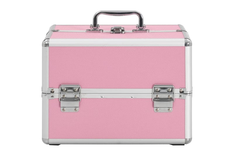 Sminkeveske 22x30x21 cm rosa aluminium - Rosa - Oppbevaring til småting