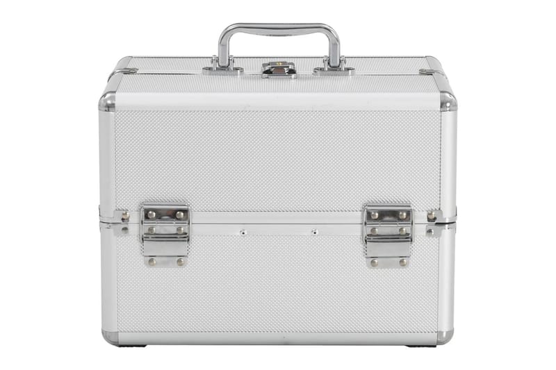 Sminkeveske 22x30x21 cm sølv aluminium - Silver - Oppbevaring - Oppbevaring til småting