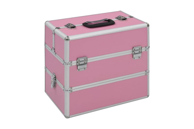 Sminkeveske 37x24x35 cm rosa aluminium - Rosa - Oppbevaring til småting