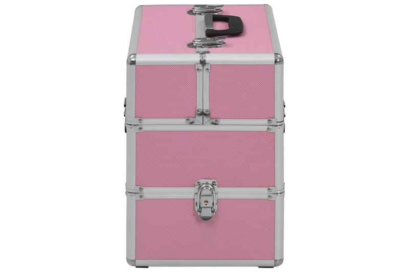 Sminkeveske 37x24x35 cm rosa aluminium - Rosa - Oppbevaring til småting
