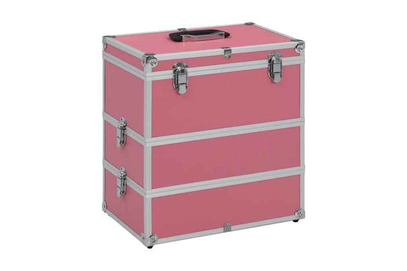 Sminkeveske 37x24x40 cm rosa aluminium - Rosa - Oppbevaring til småting