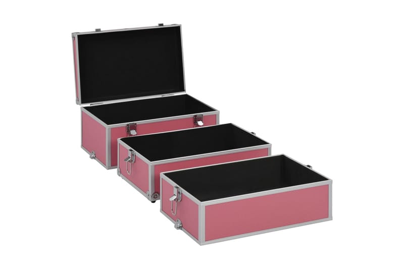 Sminkeveske 37x24x40 cm rosa aluminium - Rosa - Oppbevaring til småting