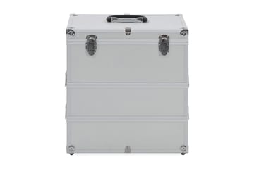 Sminkeveske 37x24x40 cm sølv aluminium - Silver - Oppbevaring - Oppbevaring til småting