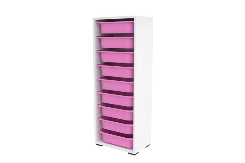 Stribor Oppbevaringsbokser 45,5 cm - Hvit/Rosa - Oppbevaring - Oppbevaring til småting - Oppbevaringsbokser