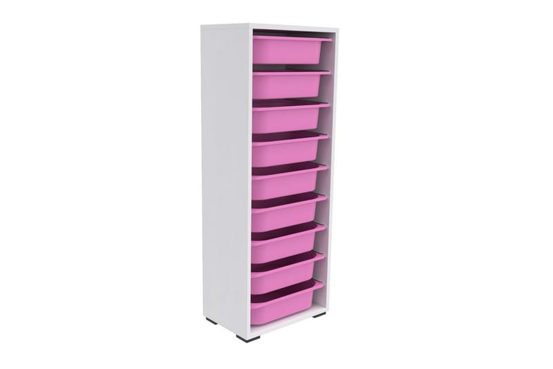 Stribor Oppbevaringsbokser 45,5 cm - Hvit/Rosa - Oppbevaring - Oppbevaring til småting - Oppbevaringsbokser