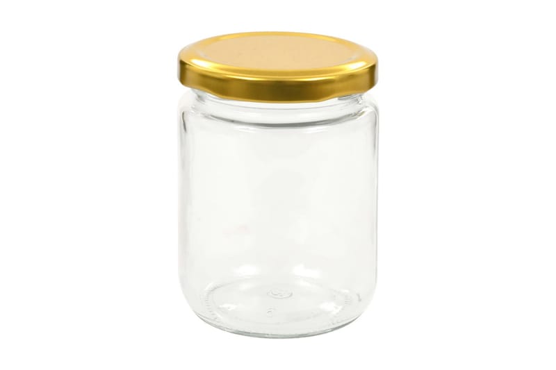 Syltetøyglass med gult lokk 48 stk 230 ml - Oppbevaring til småting - Oppbevaringskrukke - Bokser & syltetøyglass