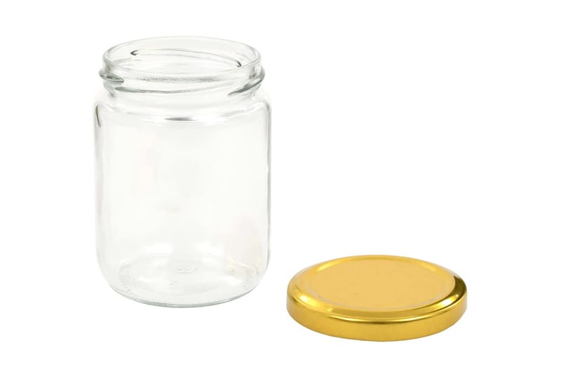 Syltetøyglass med gult lokk 48 stk 230 ml - Oppbevaring - Oppbevaring til småting - Oppbevaringskrukke
