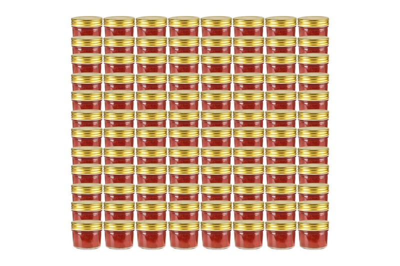 Syltetøyglass med gult lokk 96 stk 110 ml - Oppbevaring - Oppbevaring til småting - Oppbevaringskrukke