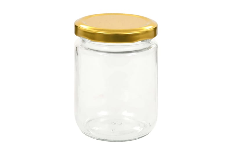 Syltetøyglass med gult lokk 96 stk 230 ml - Oppbevaring - Oppbevaring til småting - Oppbevaringskrukke