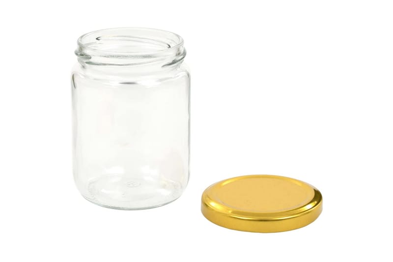 Syltetøyglass med gult lokk 96 stk 230 ml - Oppbevaring til småting - Bokser & syltetøyglass - Oppbevaringskrukke
